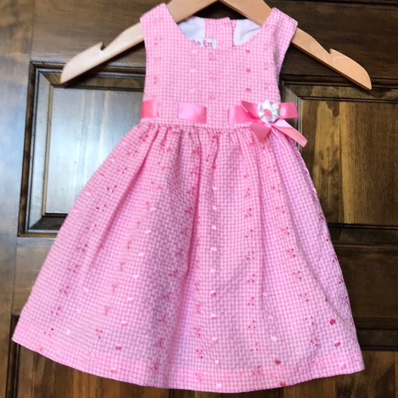 jessica ann Other - Girls 18 mos sleeveless pink and white plaid dress